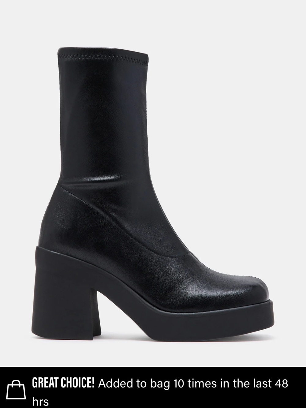 Steve Madden Black Platform Block Heel Ankle Boot